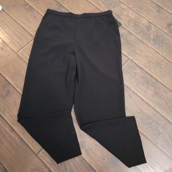 Briggs | All Around Comfort Straight-Leg Pant Black Elastic Waist | Size 16W - Picture 2 of 7